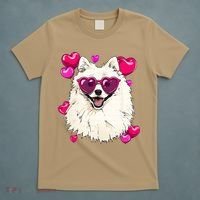 American Eskimo Valentines Day Heart Dog Lover T-Shirt thumb 5