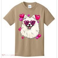 American Eskimo Valentines Day Heart Dog Lover Kids T-Shirt thumb 0