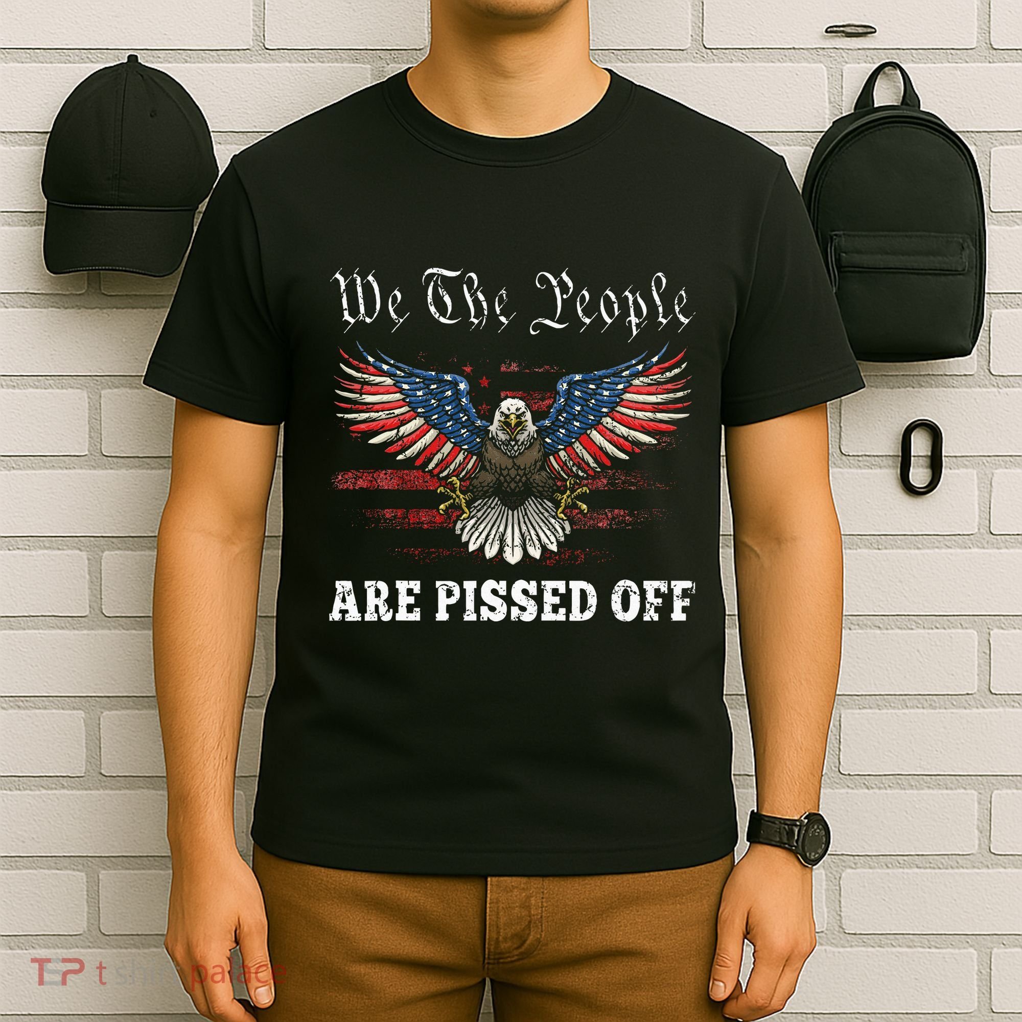 American Eagle We The People Are Pissed Off Us Flag Vintage T-Shirt