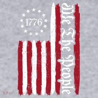 American Flag 1776 We The People Founding Fathers Constitution Women's Racerback Cropped Tank thumb 2