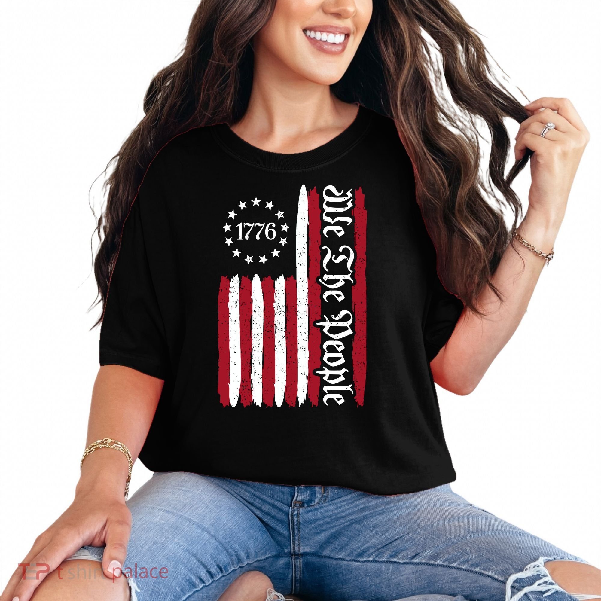 American Flag 1776 We The People Founding Fathers Constitution Comfort Colors T-Shirt