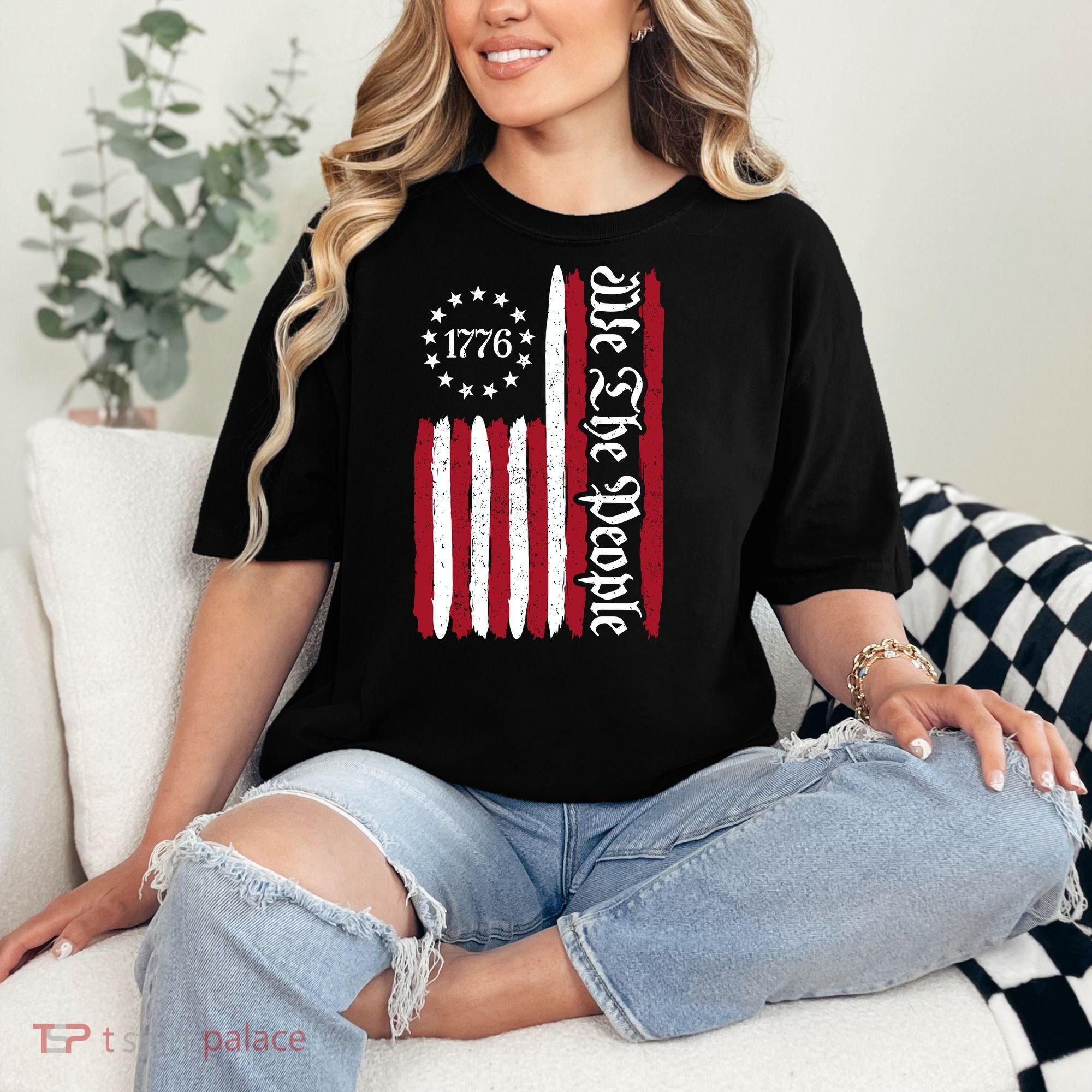 American Flag 1776 We The People Founding Fathers Constitution Comfort Colors T-Shirt