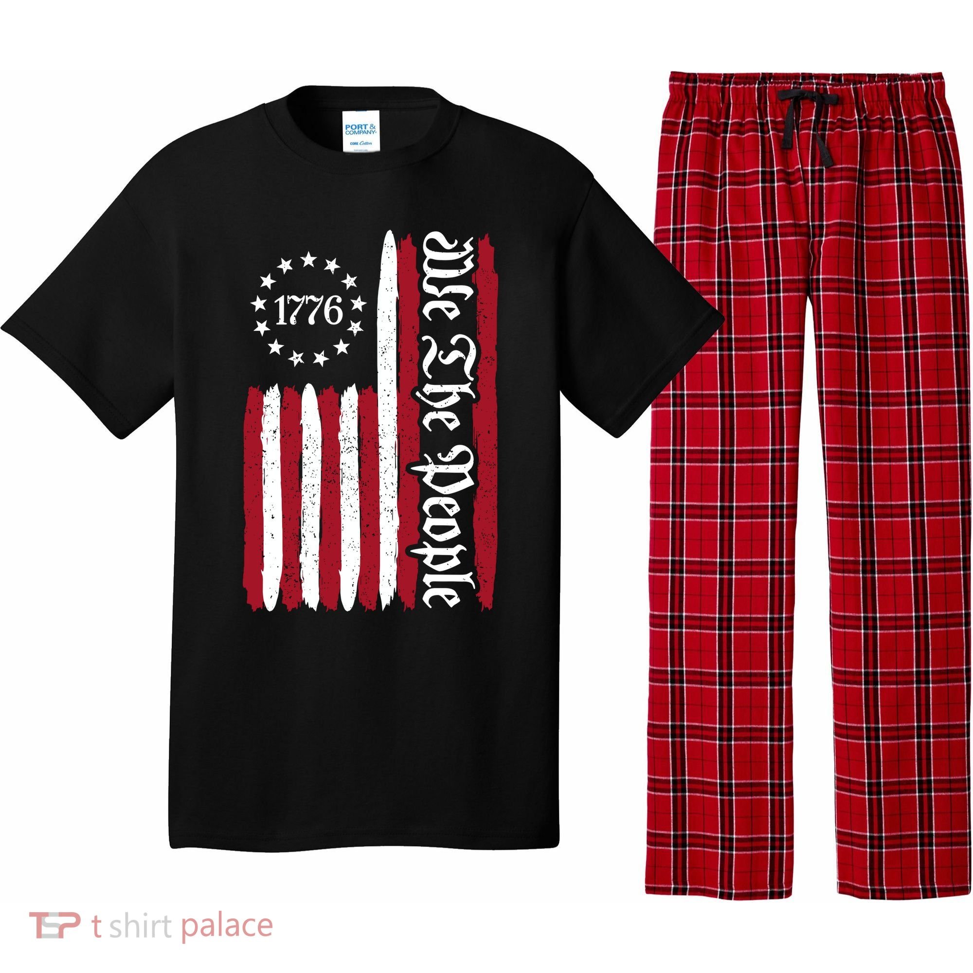 American Flag 1776 We The People Founding Fathers Constitution Pajama Set