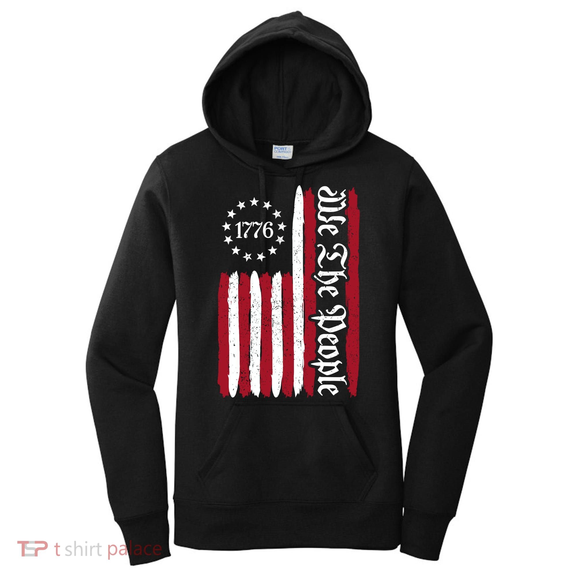 American Flag 1776 We The People Founding Fathers Constitution Women's Hoodie