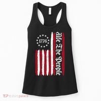 American Flag 1776 We The People Founding Fathers Constitution Women's Tank Top thumb 0