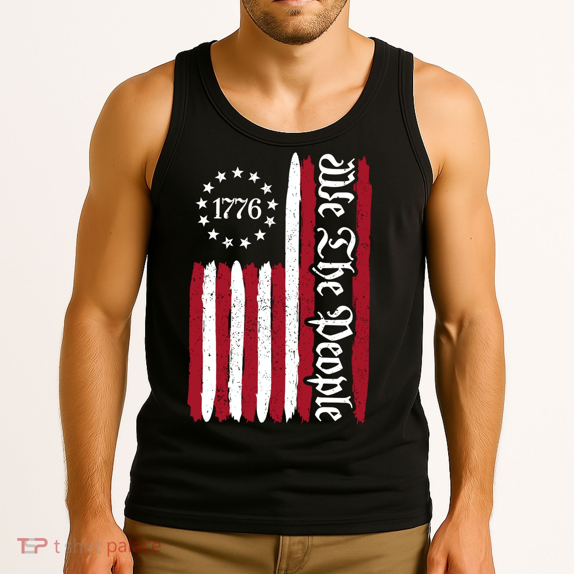 American Flag 1776 We The People Founding Fathers Constitution Tank Top