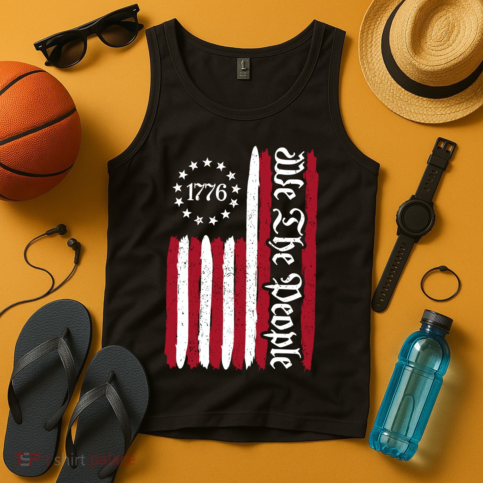 American Flag 1776 We The People Founding Fathers Constitution Tank Top