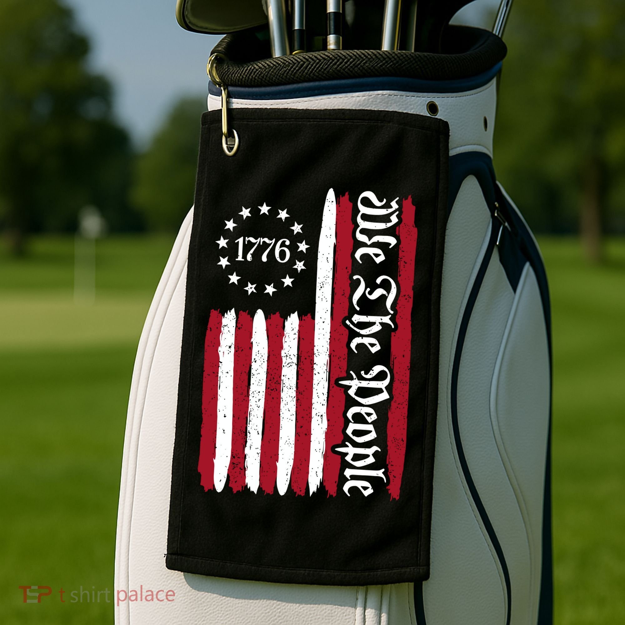 American Flag 1776 We The People Founding Fathers Constitution Golf Towel