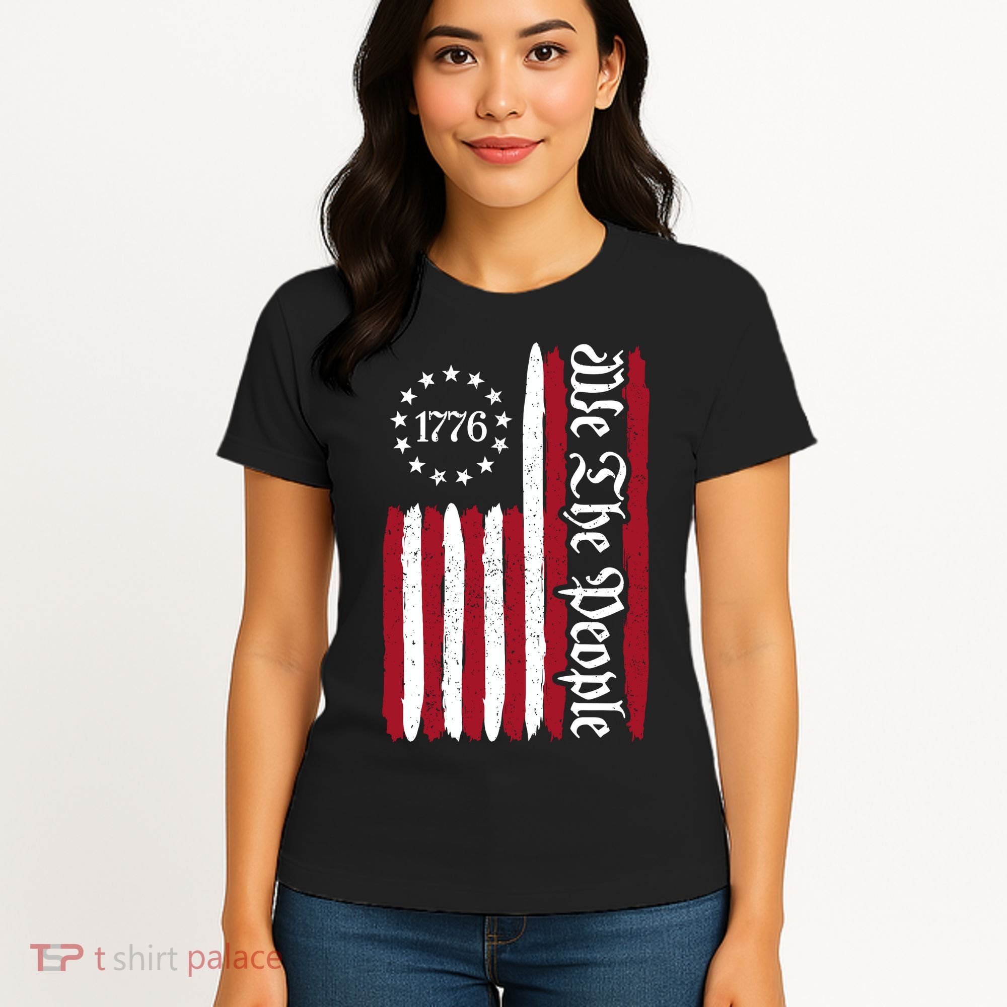 American Flag 1776 We The People Founding Fathers Constitution Women's T-Shirt