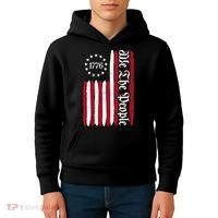 American Flag 1776 We The People Founding Fathers Constitution Kids Hoodie thumb 4