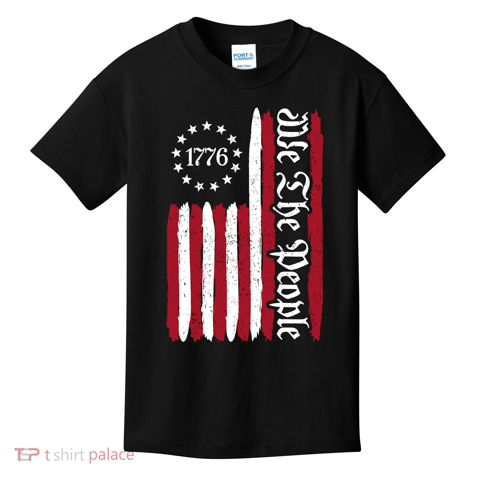 American Flag 1776 We The People Founding Fathers Constitution Kids T-Shirt