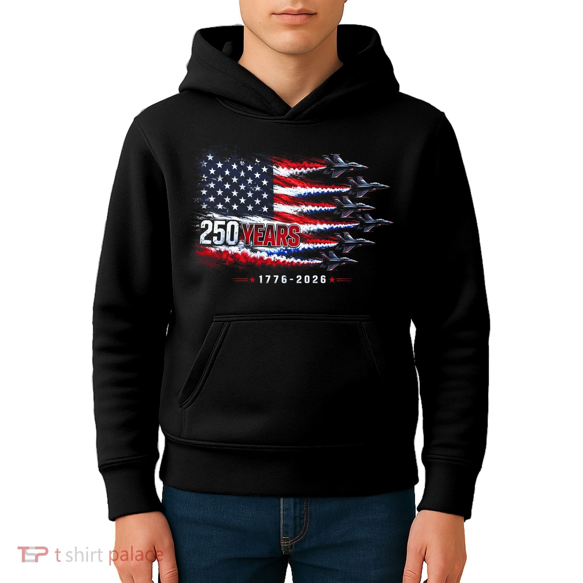 Air Force 250 Years USA Flag 250th Anniversary  Kids Hoodie