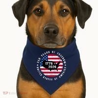 American Freedom 250th Anniversary 1776-2026 USA-Made Doggie Bandana thumb 1