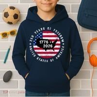 American Freedom 250th Anniversary 1776-2026 Kids Hoodie thumb 2