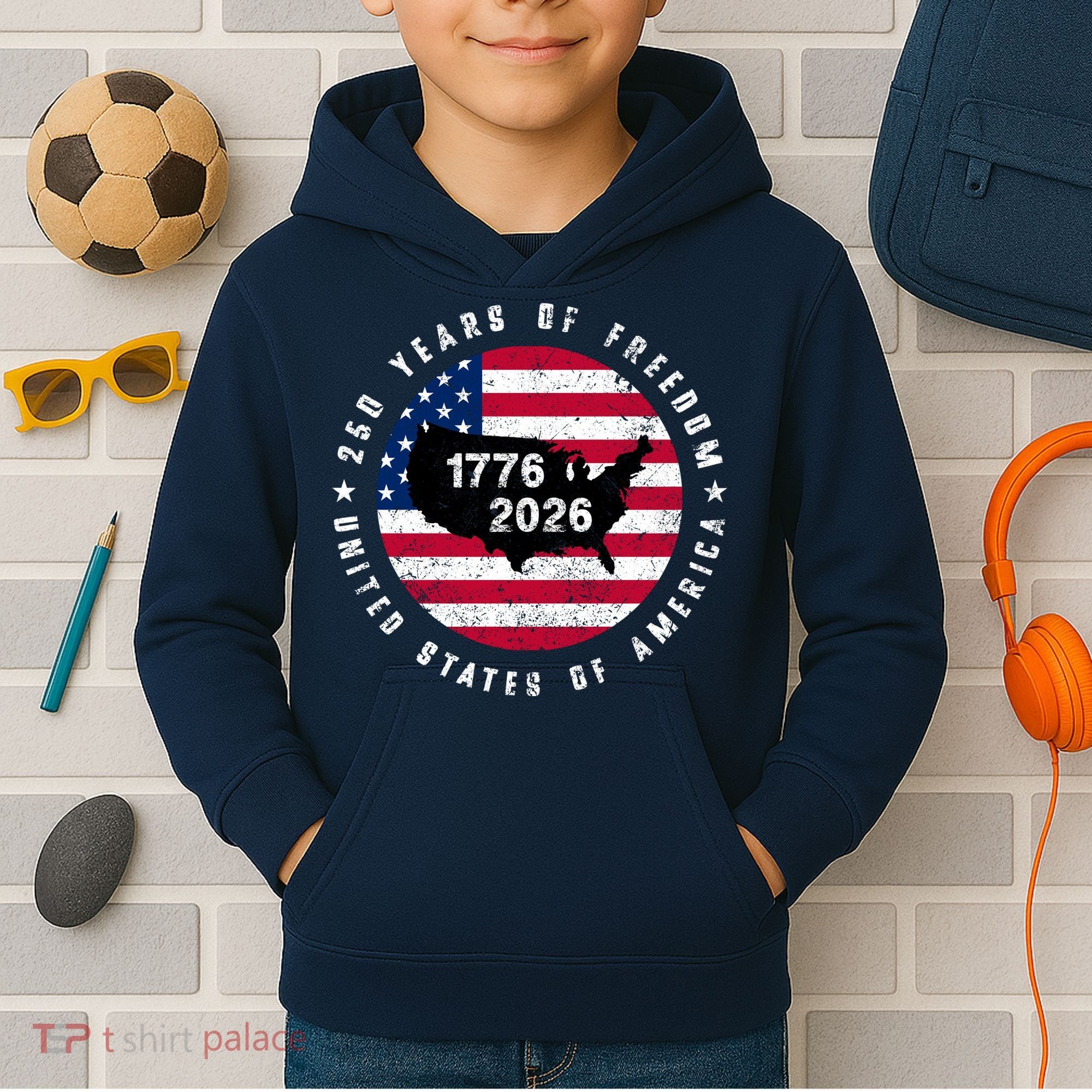 American Freedom 250th Anniversary 1776-2026 Kids Hoodie