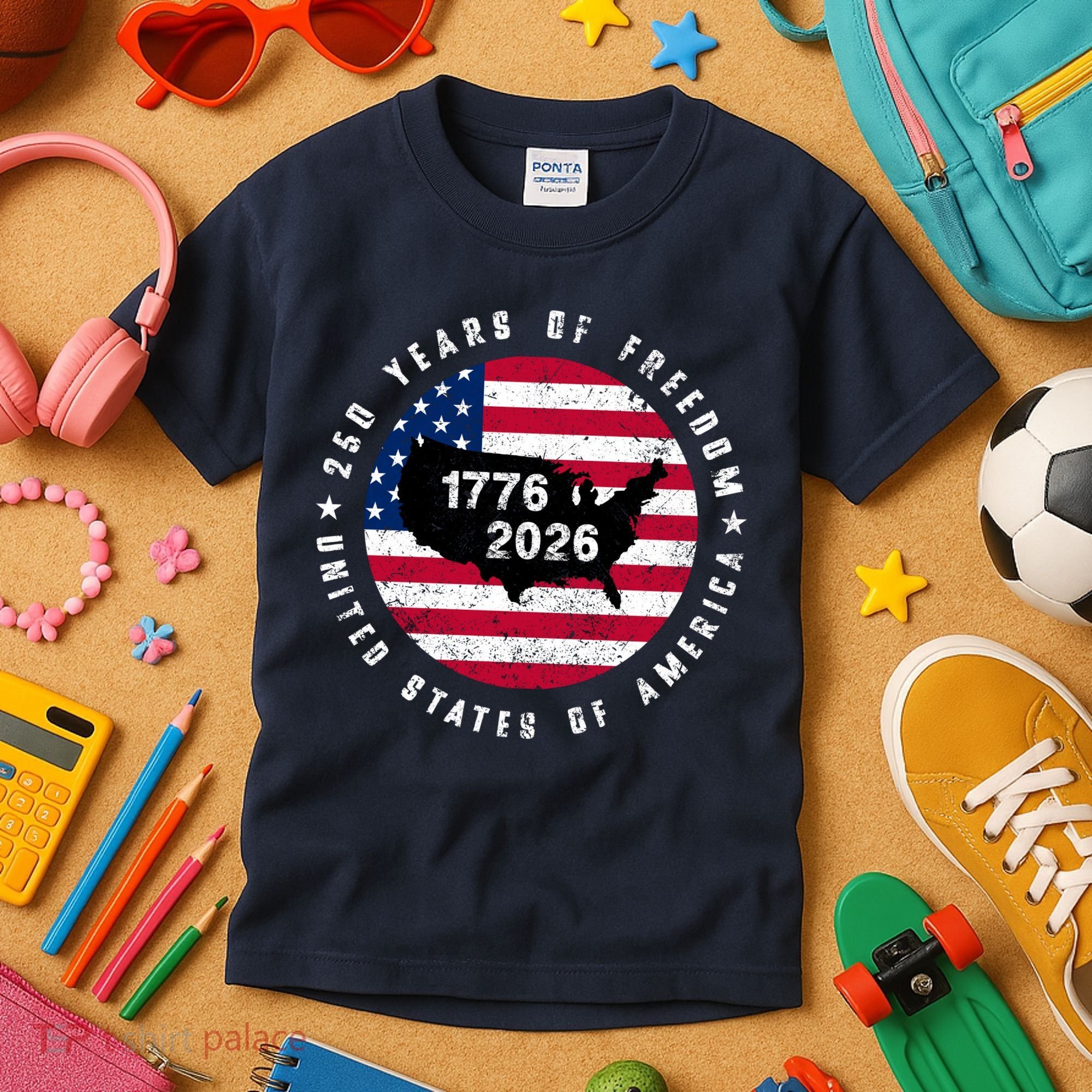 American Freedom 250th Anniversary 1776-2026 Kids T-Shirt