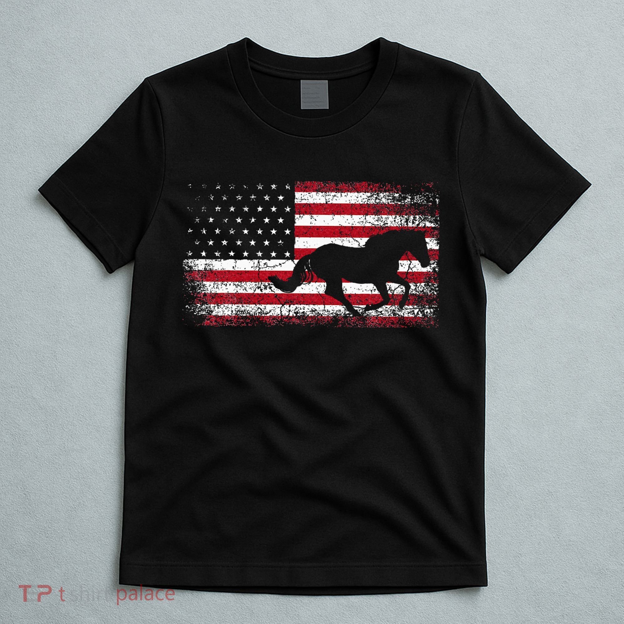 American Flag 4th Of July Horse Patriotic T-Shirt