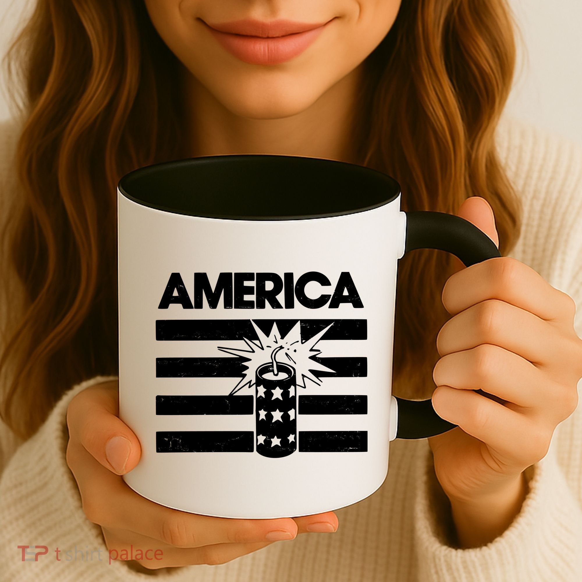 America Firework 4th Of July Flag Coffee Mug