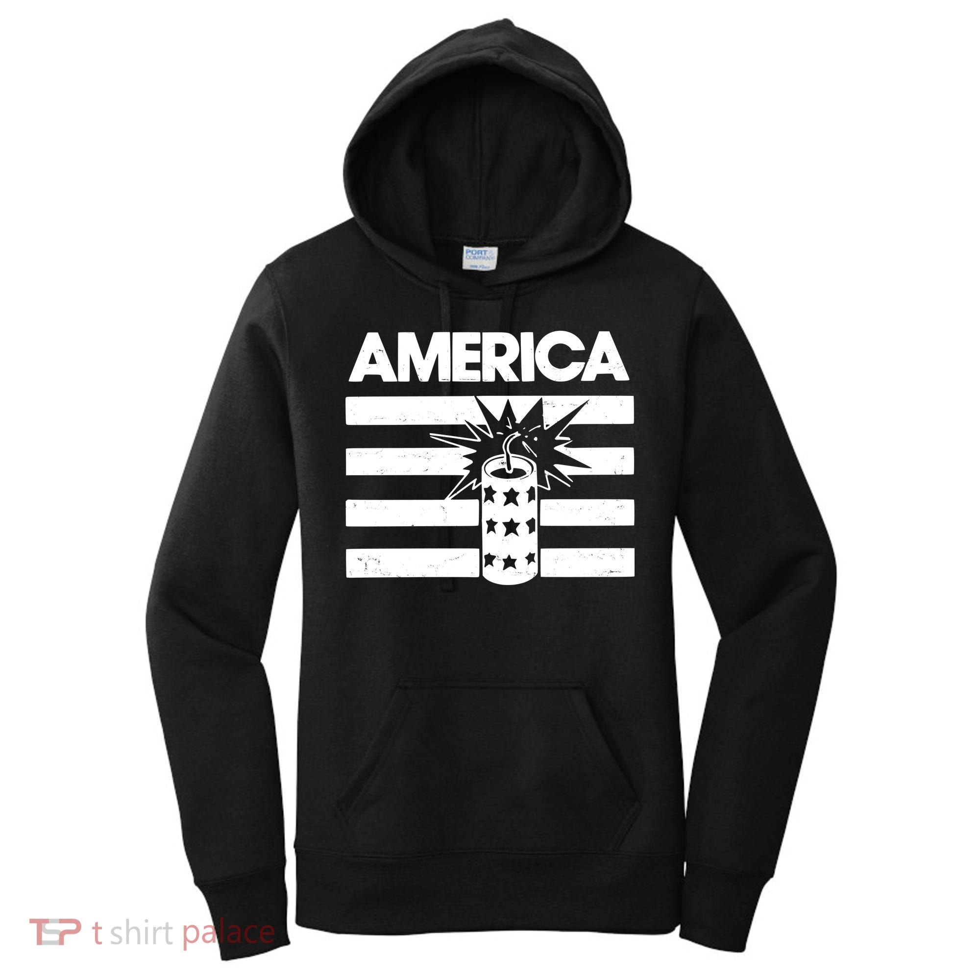 America Firework 4th Of July Flag Women's Hoodie