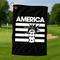 America Firework 4th Of July Flag Golf Towel thumb 1