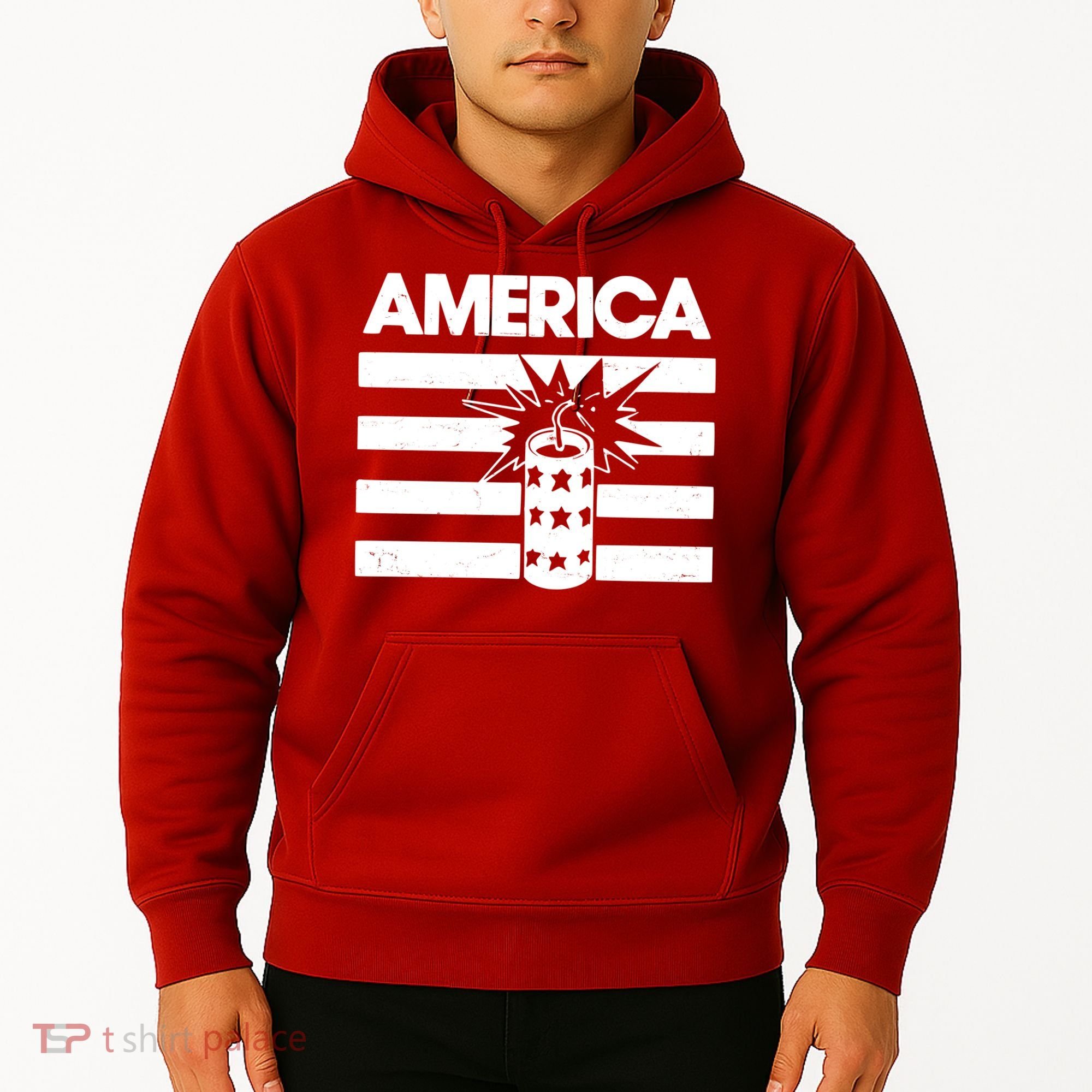 America Firework 4th Of July Flag Hoodie