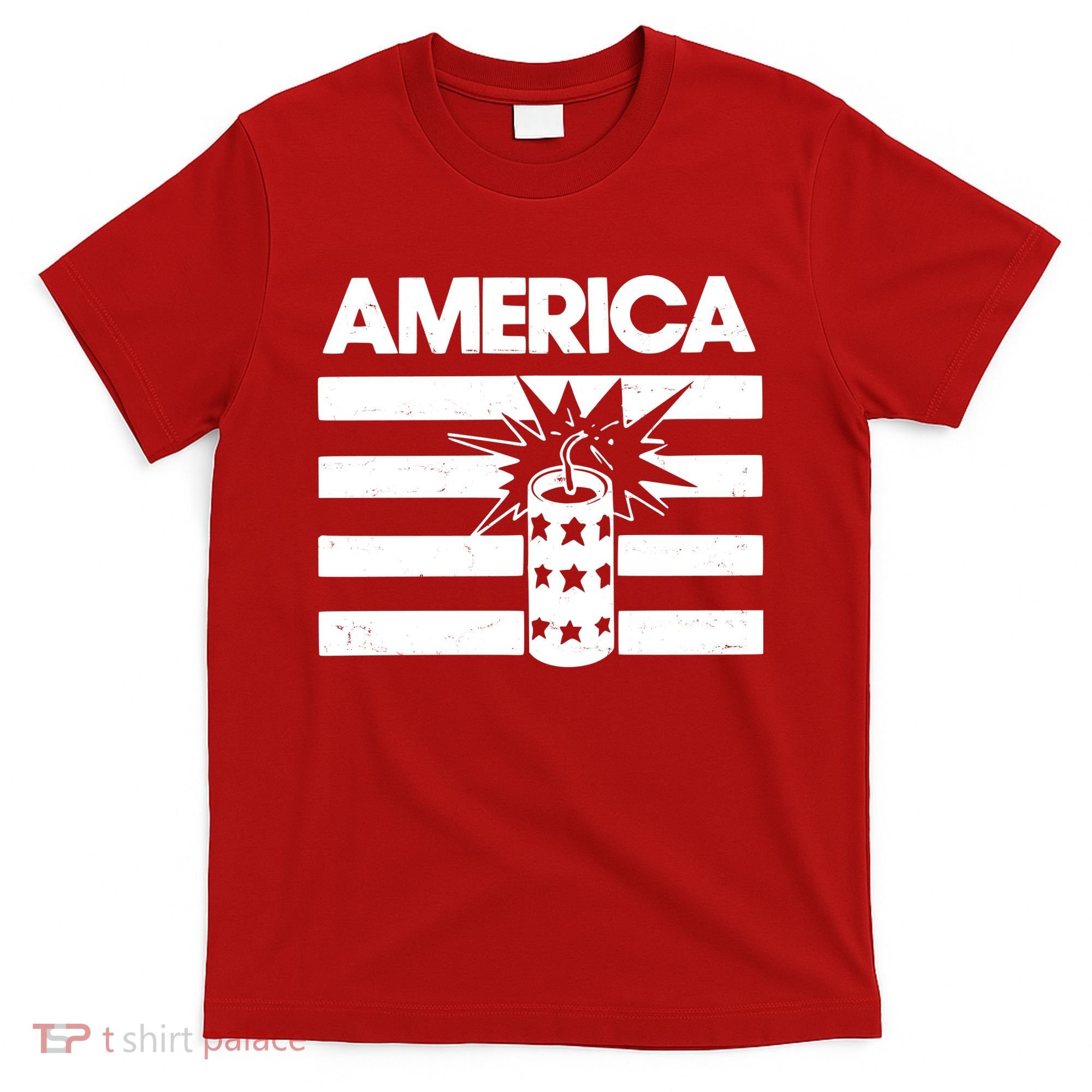 America Firework 4th Of July Flag T-Shirt