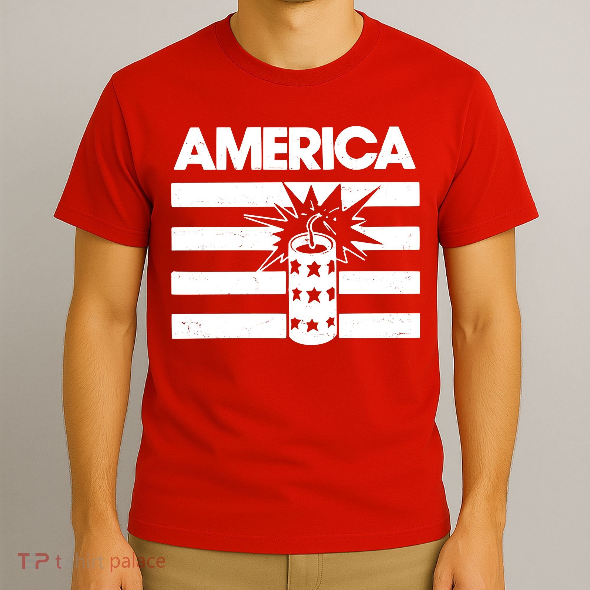 America Firework 4th Of July Flag T-Shirt