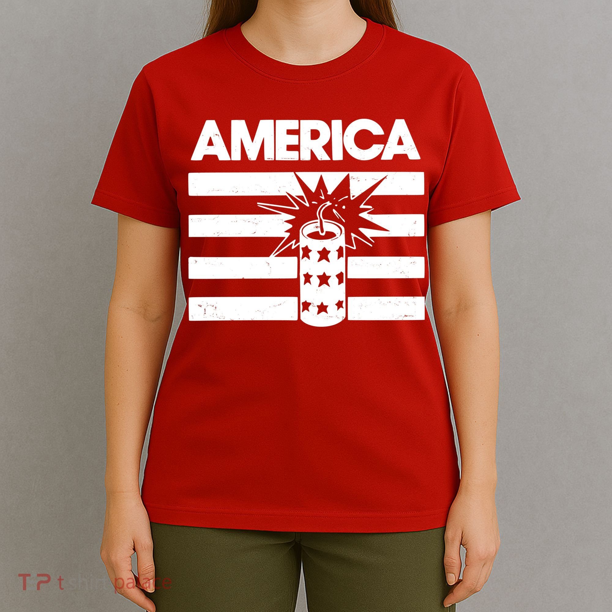 America Firework 4th Of July Flag T-Shirt