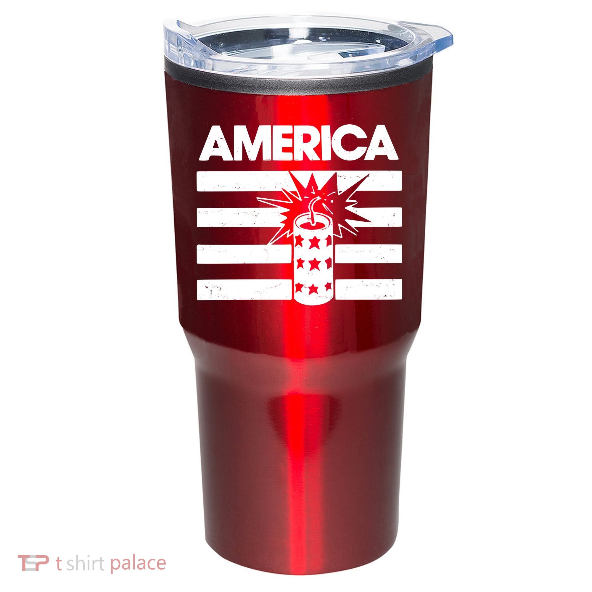 America Firework 4th Of July Flag Tumbler