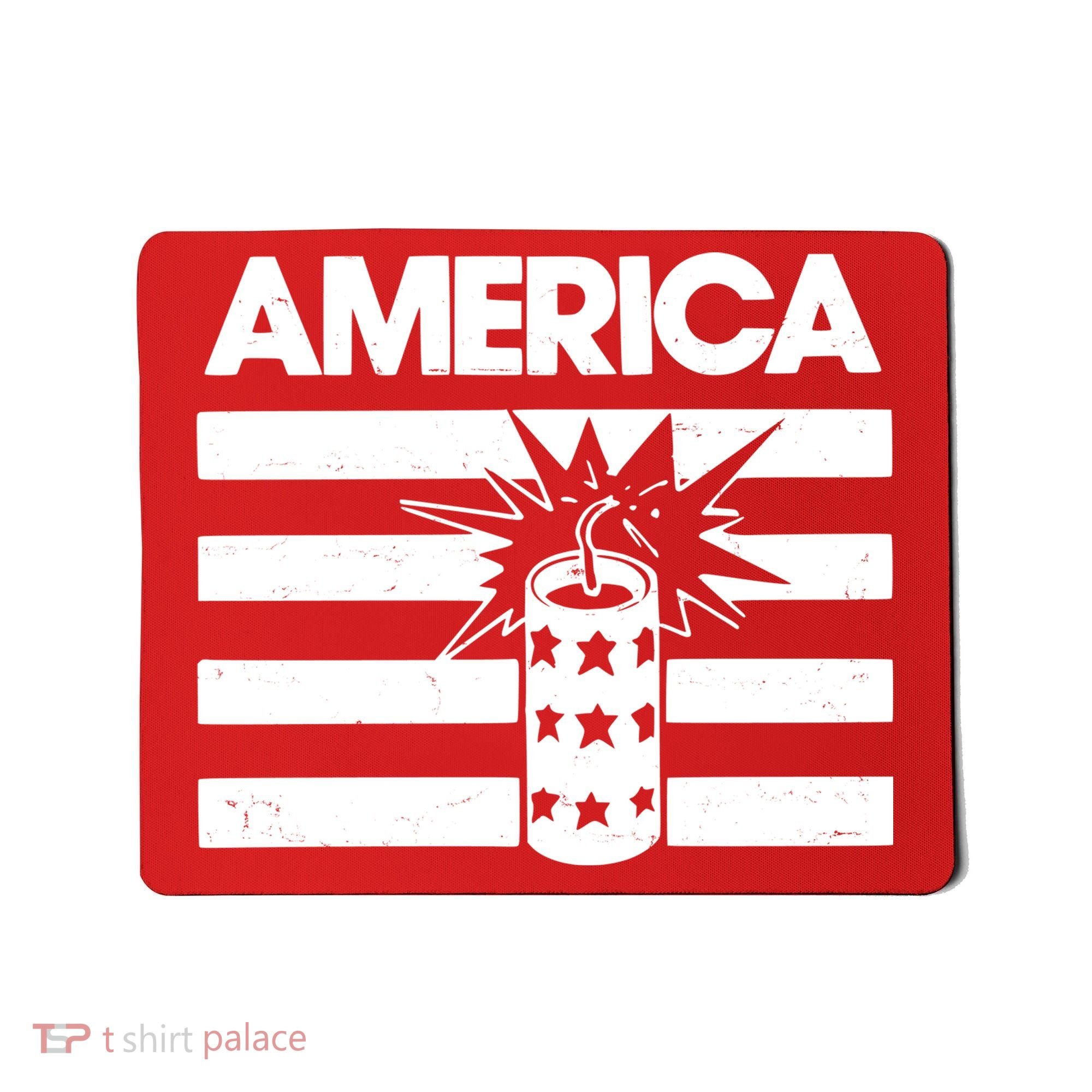 America Firework 4th Of July Flag Mousepad