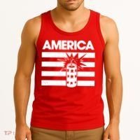 America Firework 4th Of July Flag Tank Top thumb 3