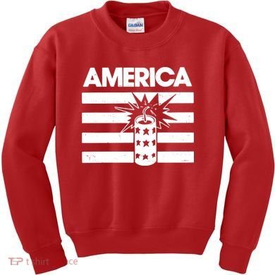 America Firework 4th Of July Flag Kids Sweatshirt