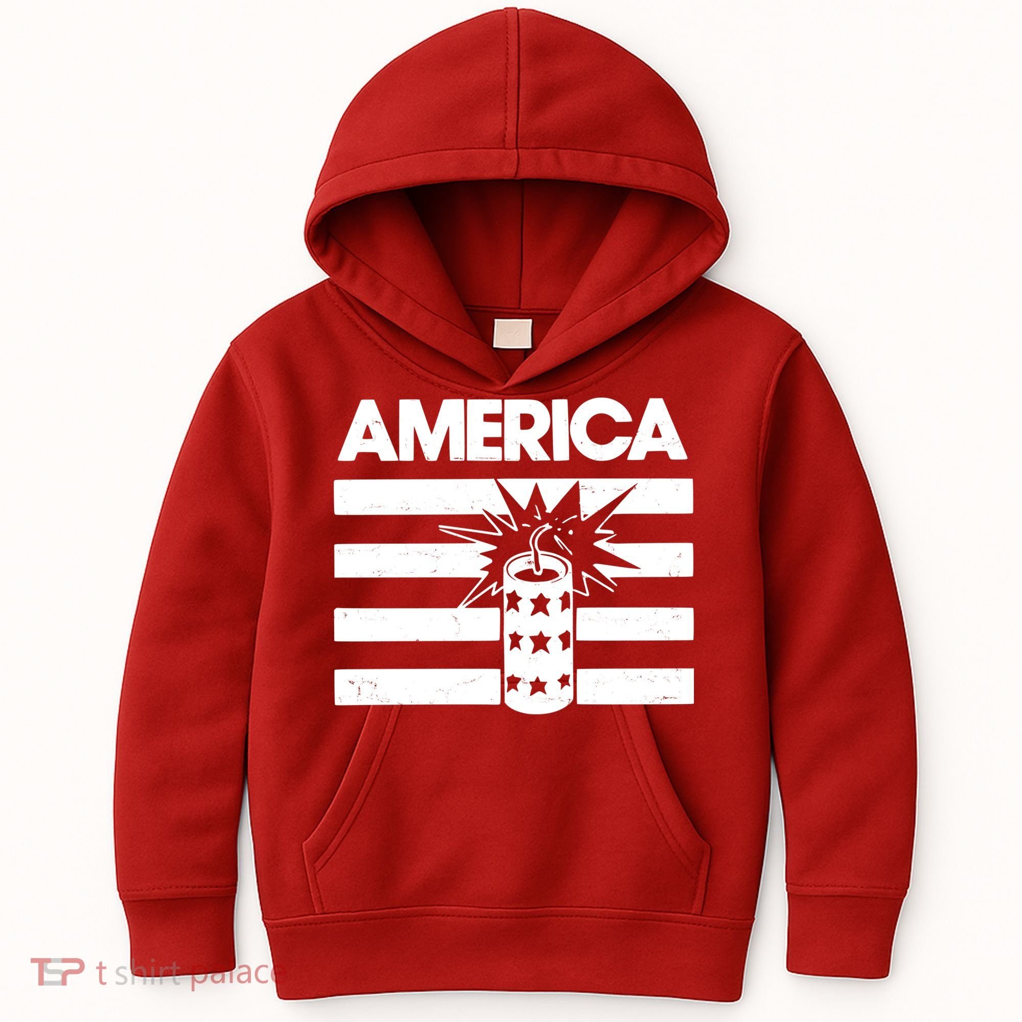 America Firework 4th Of July Flag Kids Hoodie