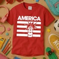 America Firework 4th Of July Flag Kids T-Shirt thumb 3