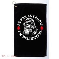 As Far As I Know I'm Delightful Funny Monkey Saying Quote  Golf Towel thumb 0