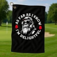 As Far As I Know I'm Delightful Funny Monkey Saying Quote  Golf Towel thumb 1