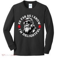 As Far As I Know I'm Delightful Funny Monkey Saying Quote  Kids Long Sleeve Shirt thumb 0