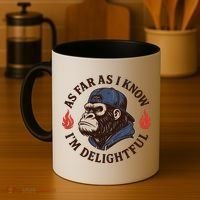 As Far As I Know I'm Delightful Gorilla Coffee Mug thumb 4