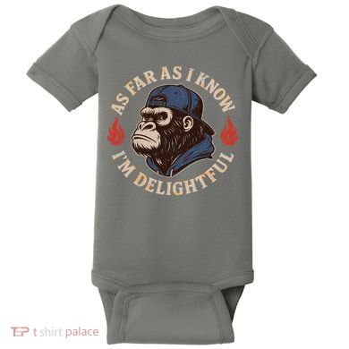 As Far As I Know I'm Delightful Gorilla Baby Bodysuit