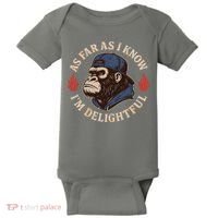 As Far As I Know I'm Delightful Gorilla Baby Bodysuit thumb 0