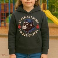 As Far As I Know I'm Delightful Gorilla Kids Hoodie thumb 3