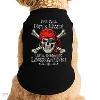 All Fun And Games Until Someone Loses An Eye Funny Pirate Doggie Tank thumb 0