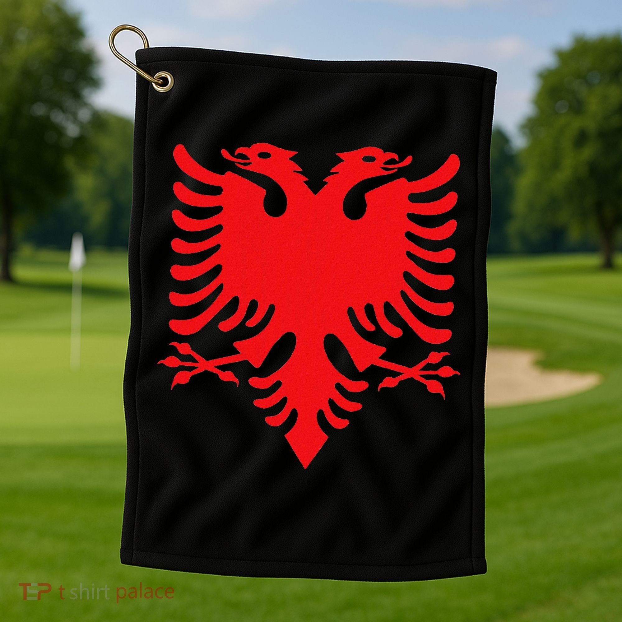 Albania Flag Albanian Eagle Golf Towel