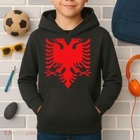 Albania Flag Albanian Eagle Kids Hoodie thumb 2