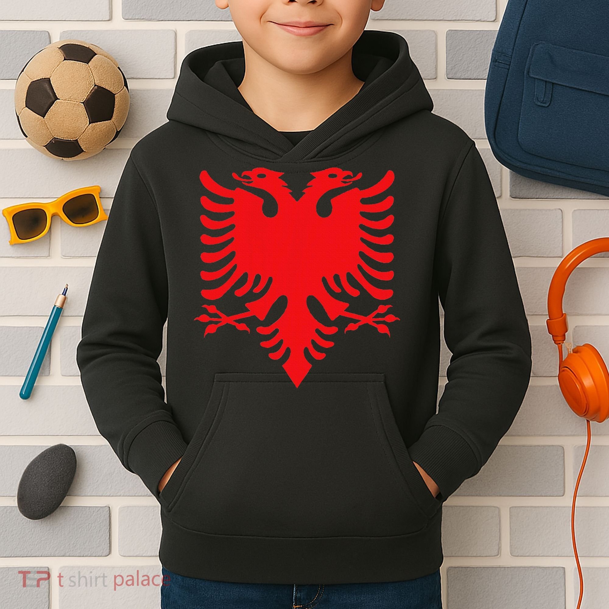 Albania Flag Albanian Eagle Kids Hoodie