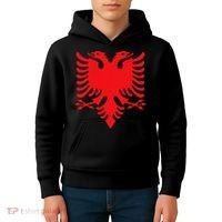 Albania Flag Albanian Eagle Kids Hoodie thumb 4