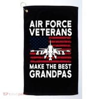 American Flag Air Force Veteran Makes Best Grandpa Gift Golf Towel thumb 0