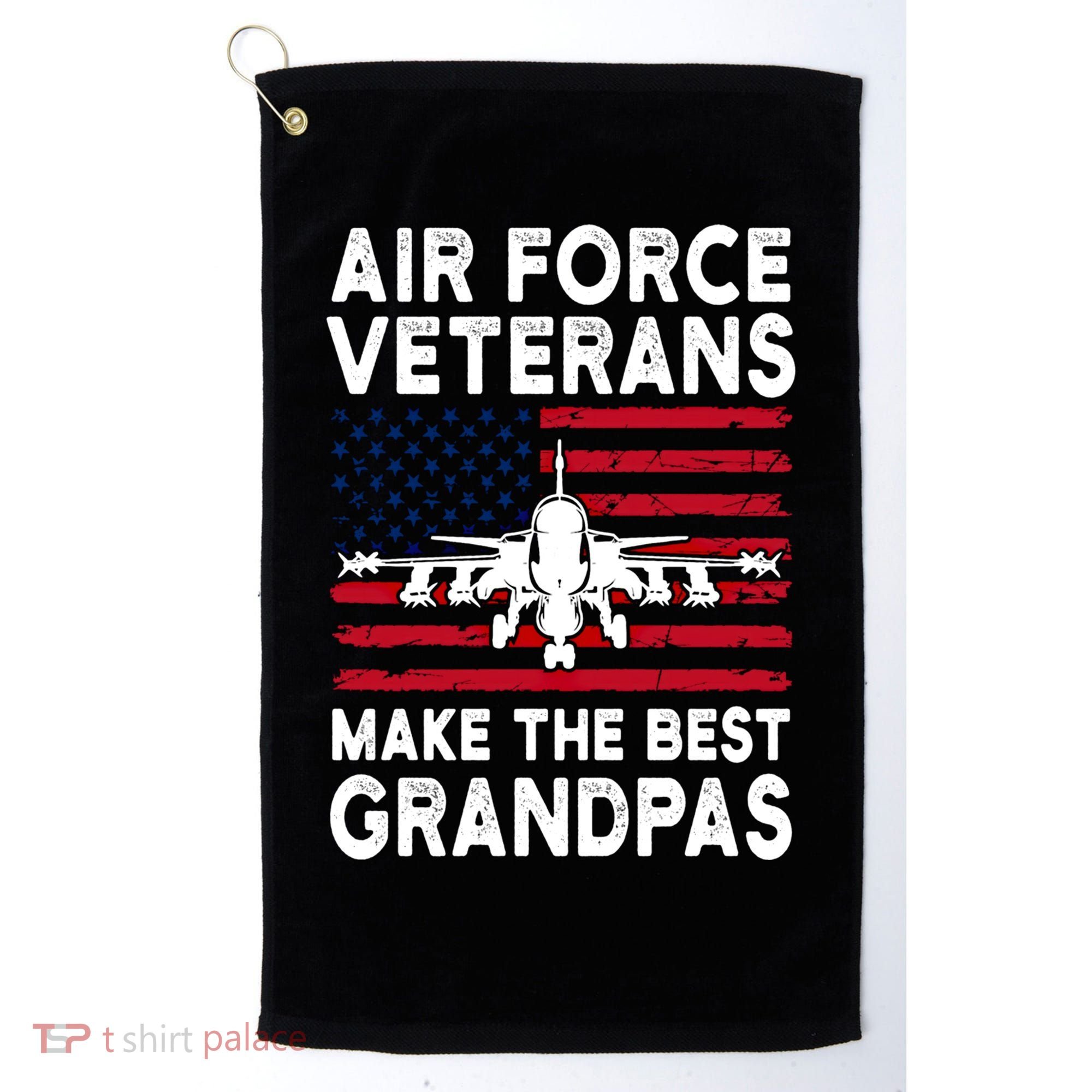 American Flag Air Force Veteran Makes Best Grandpa Gift Golf Towel