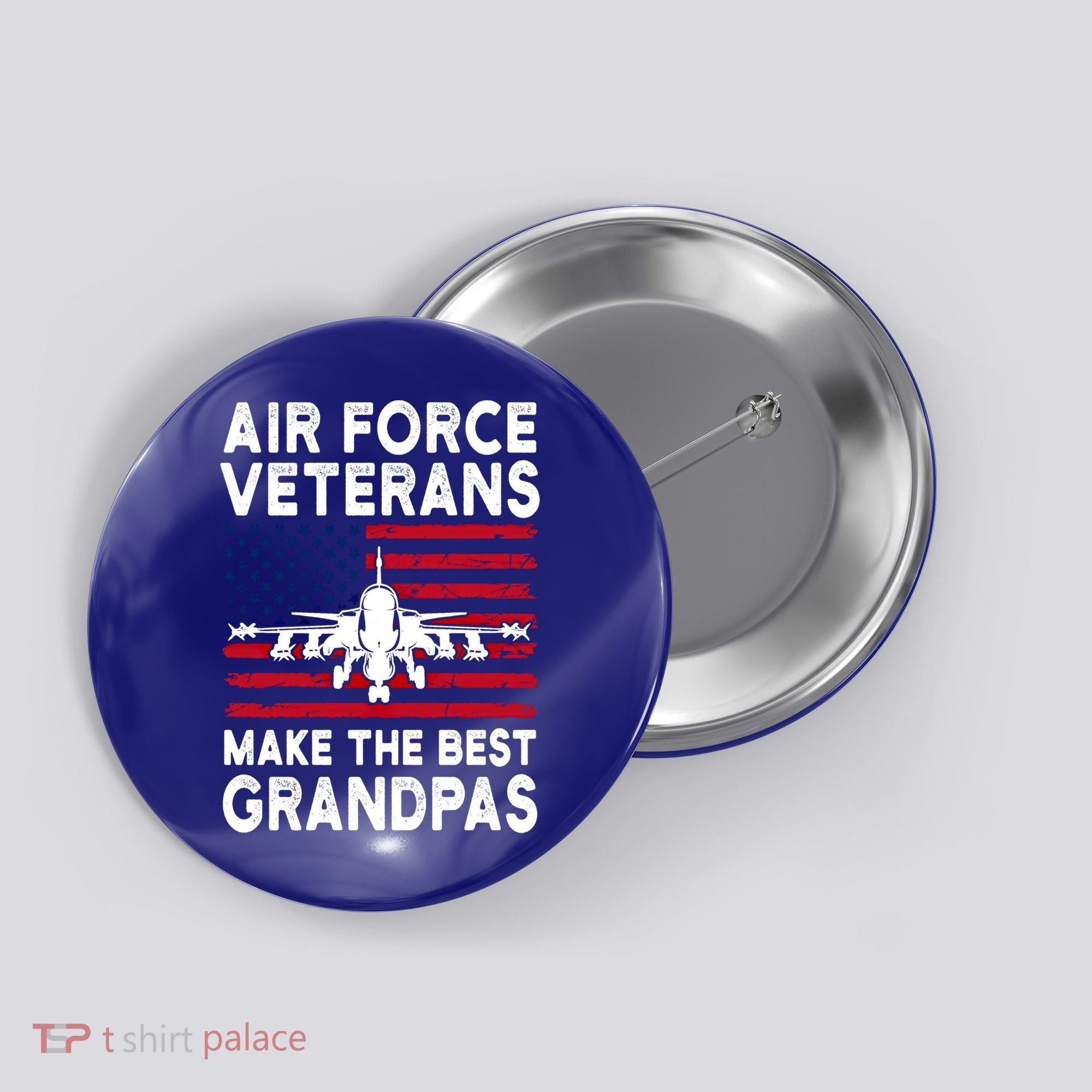 American Flag Air Force Veteran Makes Best Grandpa Gift Button