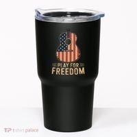 American Flag Acoustic Guitar Play For Freedom Tumbler thumb 0